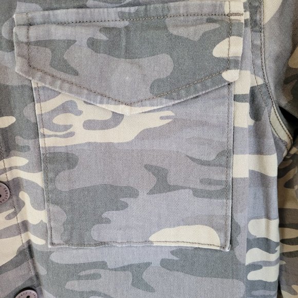 SANCTUARY Green & Tan Camo Utility Jacket Coat Size M - Picture 4 of 5